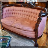 F18. Karpen Bros. Art Nouveau figural settee. 34”h x 60”w x 30”d